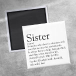 Imán La mejor definición de hermana del mundo<br><div class="desc">Personaliza tu hermana especial o hermana (pequeña o grande) para crear un regalo único. Una manera perfecta de mostrarle lo increíble que es cada día. Diseñado por Thisisnotme©</div>