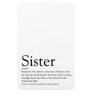 Imán La mejor definición de hermana del mundo en blanco