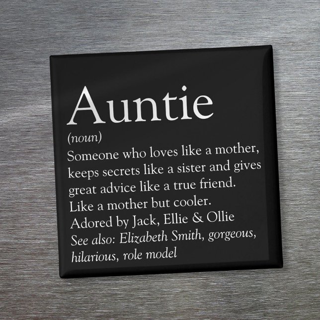 Imán La mejor definición de tía del mundo (World's Best Ever Aunt Auntie Definition Magnet)