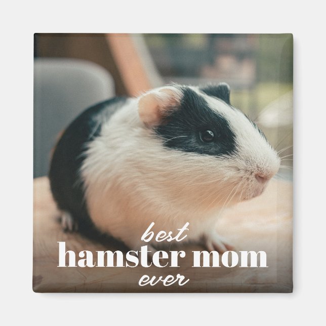 Imán La mejor madre de Hamster, Mascota de Personalizad (Frente)