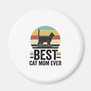 Imán La Mejor Mamá de Gatos Vintage Gato Negro Diseño R