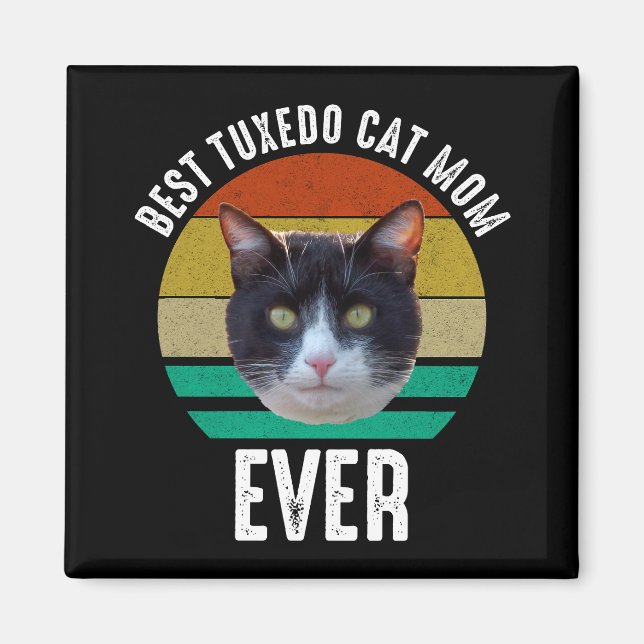 Imán La mejor mamá del gato de Tuxedo (Frente)