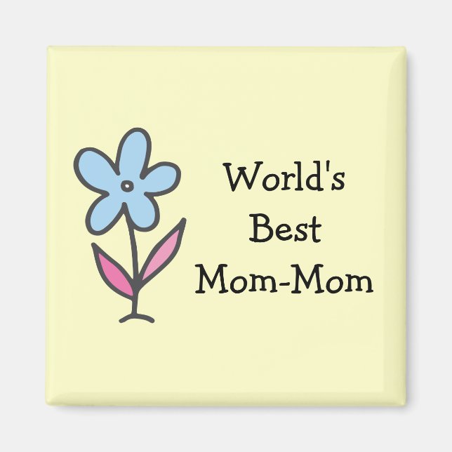 Imán La mejor mamá del mundo con flores (Frente)