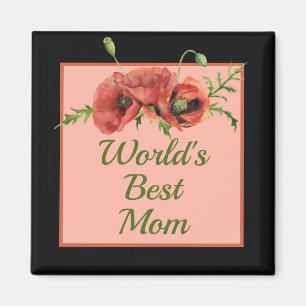 Imán La mejor mamá del mundo floral de la bonito