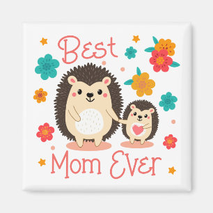 Imán La Mejor Mamá del Mundo Madre y Bebé Erizo