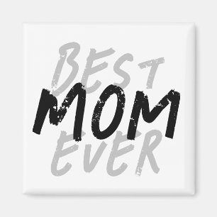 Imán La Mejor Mamá del Mundo Moderno Grunge Negro y Gri