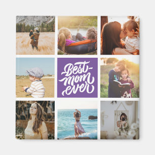 Imán La mejor mamá jamás personalizada Collage de fotos