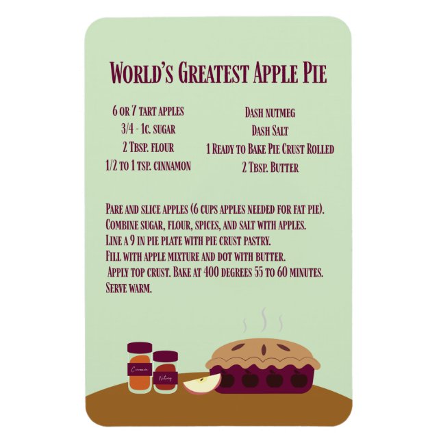 Imán La mejor receta del mundo para Apple Pie (Vertical)