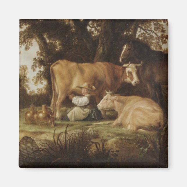 Imán La Milkmaid Aelbert Cuyp (Frente)