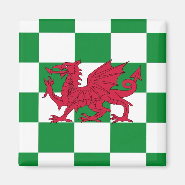 Imán La mística bandera del Dragón Celta Rojo de Gales (Frente)
