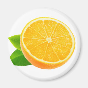 Imán La mitad de la fruta naranja