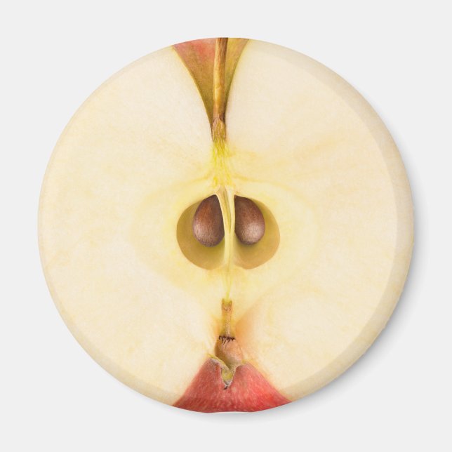 Imán La mitad de manzana roja (Frente)
