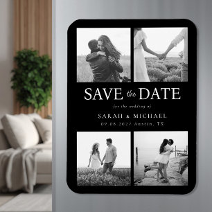 Imán La moderna boda de fotos en blanco y negro salva l