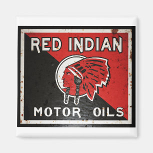 Imán La muestra india roja del aceite de motor