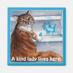 Imán La muestra linda del hobo del gato, señora buena