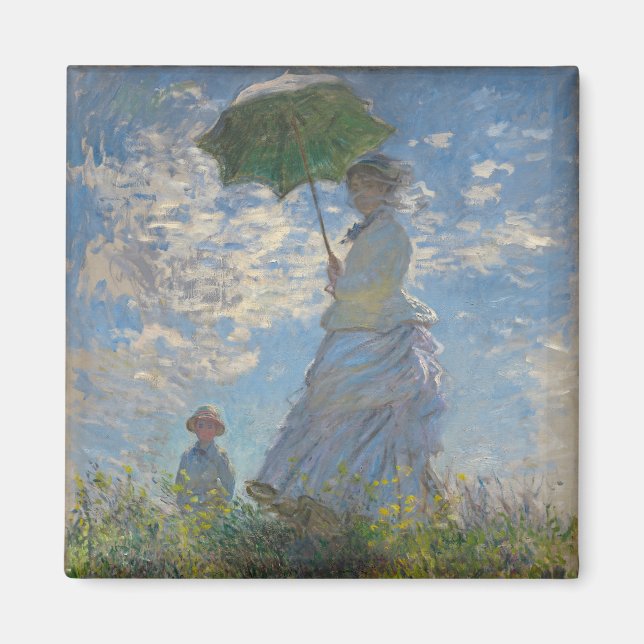 Imán La mujer de Claude Monet con una sombrilla (El pas (Frente)