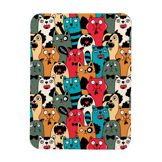 Imán La multitud de gatos (Vertical)