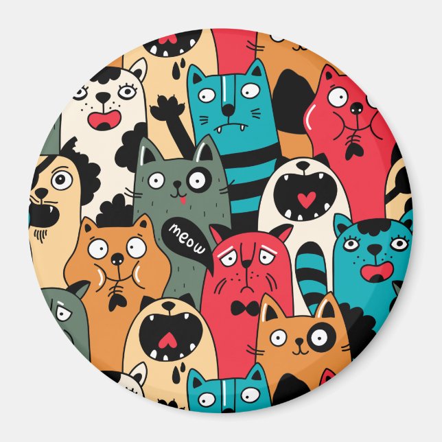 Imán La multitud de gatos (Frente)