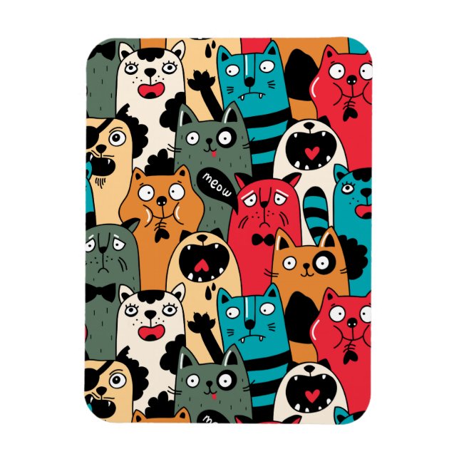 Imán La multitud de gatos (Vertical)