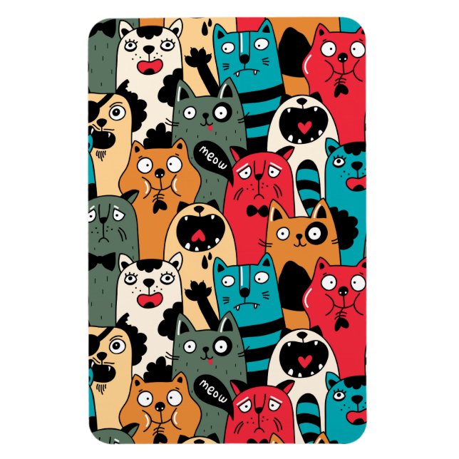 Imán La multitud de gatos (Vertical)