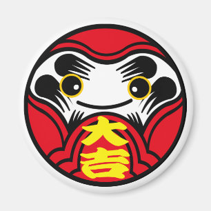 Imán La muñeca Daruma trae "Buena suerte" (大 吉)