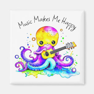 Imán La Música Me Hace Feliz   Pulpo Tocando Guitarra