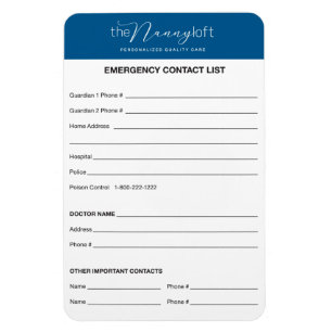 Imán La Nanny Loft Emergency Contact Magnet