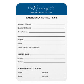 Imán La Nanny Loft Emergency Contact Magnet