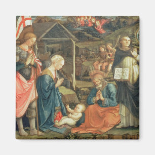 Imán La natividad con los SS. Michael y Dominic, 1470