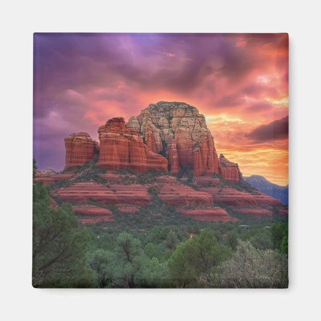 Imán La naturaleza de las rocas rojas de Sedona Arizona (Frente)