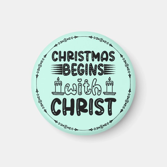 Imán La Navidad comienza con Cristo-61491 (Frente)