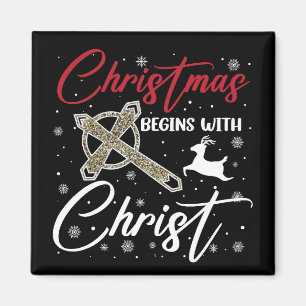 Imán La Navidad Comienza Con Cristo Xmas Cristiano