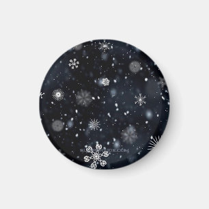 Imán La Navidad de SlipperyJoe invernal mágica pacífica