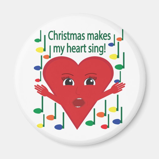 Imán "La Navidad hace cantar a mi corazón" Corazón Cant (Frente)
