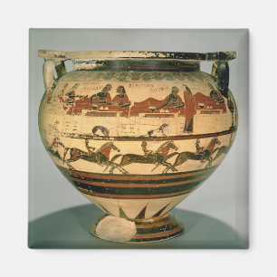 Imán La negro-figura temprana columna-krater del