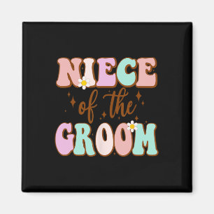Imán La Niña Groovy De La Ducha De Boda Groom De Groo
