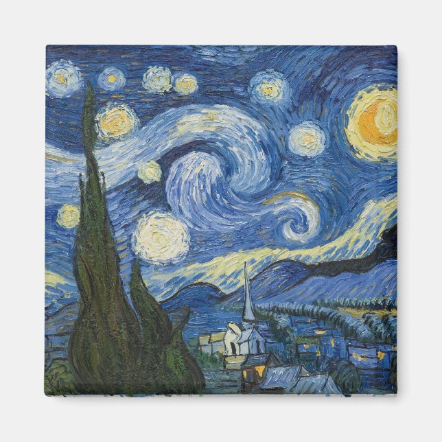 Imán La noche estrellada de Vincent Van Gogh (Frente)