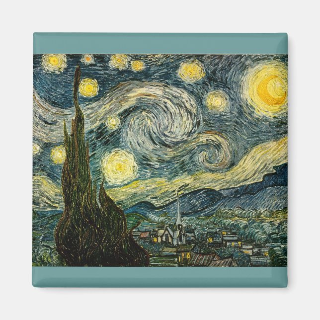 Imán La noche estrellada de Vincent van Gogh (1889) (Frente)