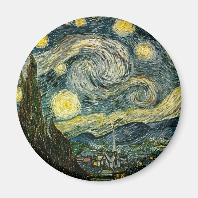 Imán La noche estrellada de Vincent van Gogh (1889) (Frente)