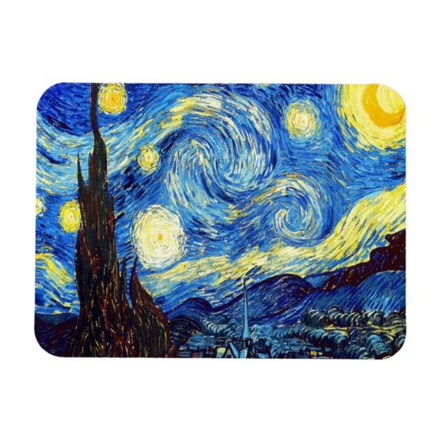 Imán La noche estrellada de Vincent van Gogh 1889 (Horizontal)