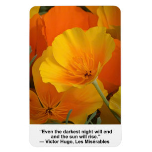 Imán La noche terminará, cita Victor Hugo, Poppies