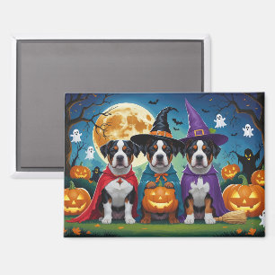 Imán La norteamericana Staffordshire Dog Pumpkin Hallow