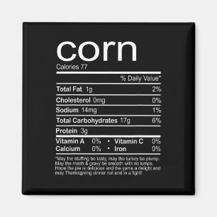 Imán La nutrición del maíz Hechos Funny El Día de Acció
