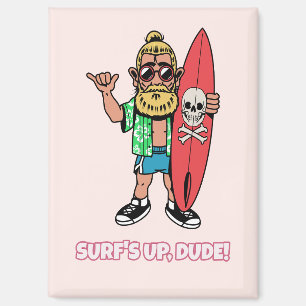 Imán ¡La Ola Está Alta, Tío! Surfista de Dibujos Animad