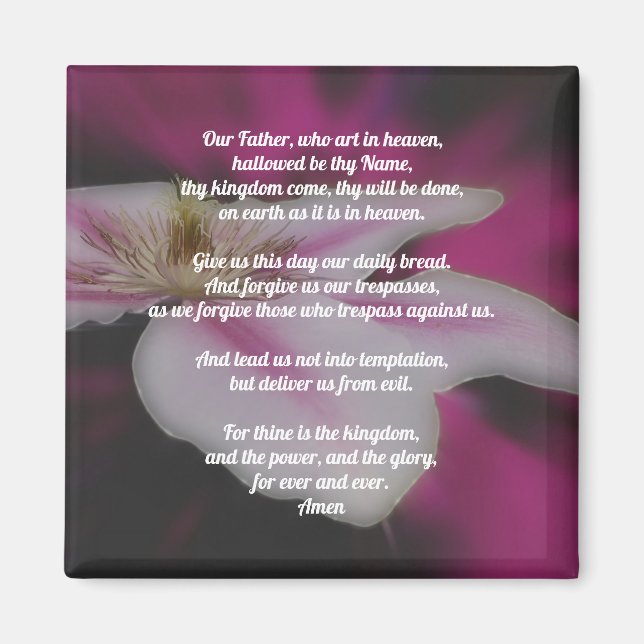 Imán La oración del Señor Nuestro Padre Clematis (Frente)