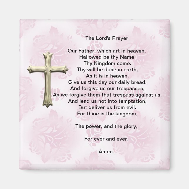 Imán La oración del Señor (rosa) (Frente)