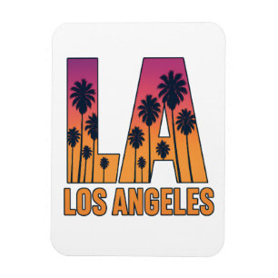 Imán La Palm Trees Sunset Retro Design
