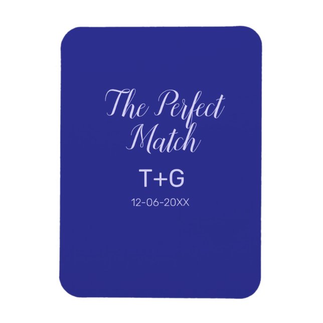 Imán La pareja perfecta azul real lujo añadir nombre de (Vertical)