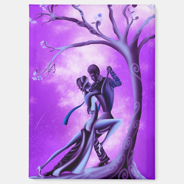 Imán La pareja romántica baila tango (Anverso)