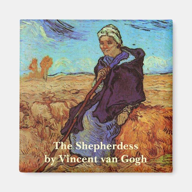 Imán La pastora (después de Millet) de Vincent van Gogh (Frente)